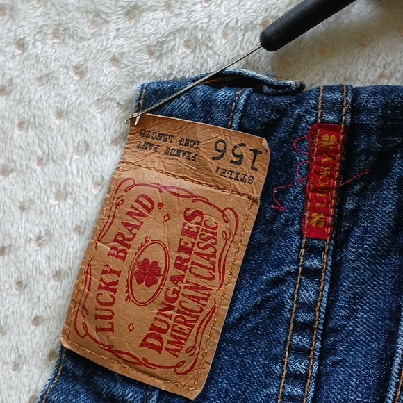 Vintage 90's Lucky Brand wideleg Jeans Size 4 dark wash - Picture 4 of 15